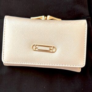 Elegant Cream Wallet with Gold Accent NWOT